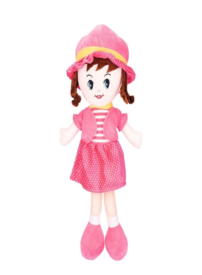 MABLE Winky Doll Soft Plush Toy for Girls | Super Cuddly Stuffed Doll for Kids & Toddlers | Cute Baby Doll Toy for Playtime & Bedtime (Pink, 40CM) - Image 1